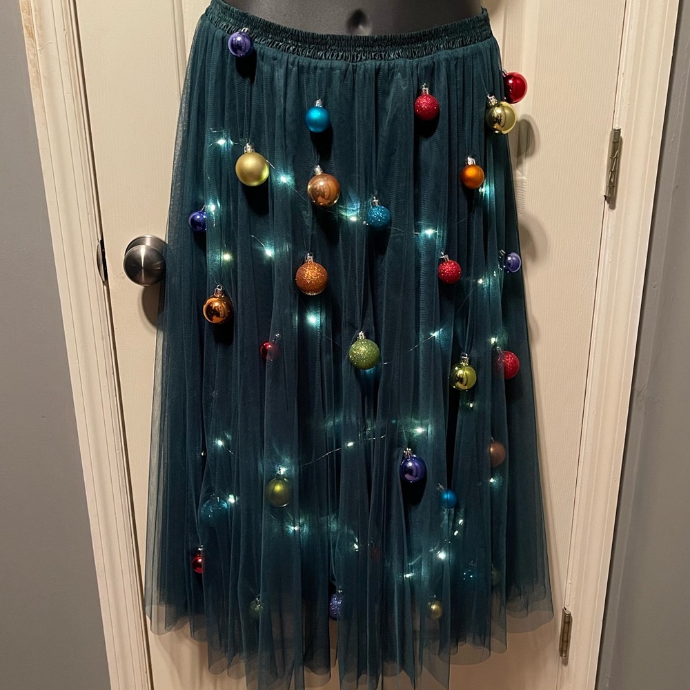 Christmas skirt with headband - Be a Christmas tree!!